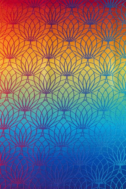 Nosidło Klamrowe Onbuhimo PRO z tkaniny żakardowej (100% bawełna), rozmiar Preschool - TĘCZOWY LOTOS