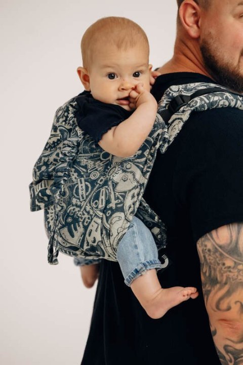 Nosidło Klamrowe Onbuhimo PRO z tkaniny żakardowej (100% bawełna), rozmiar Standard - CLOCKWORK - FIX IT