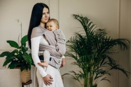 Moje Pierwsze Nosidełko LennyHybrid Half Buckle, splot jodełkowy, 100% bawełna , rozmiar standard - MAŁA JODEŁKA ALMOND