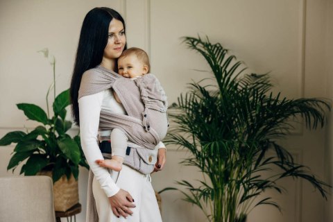 Moje Pierwsze Nosidełko LennyHybrid Half Buckle, splot jodełkowy, 100% bawełna , rozmiar standard - MAŁA JODEŁKA ALMOND