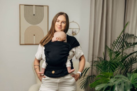 Moje Pierwsze Nosidełko LennyHybrid Half Buckle, splot jodełkowy, 100% bawełna , rozmiar standard - MAŁA JODEŁKA CZARNY HEBAN