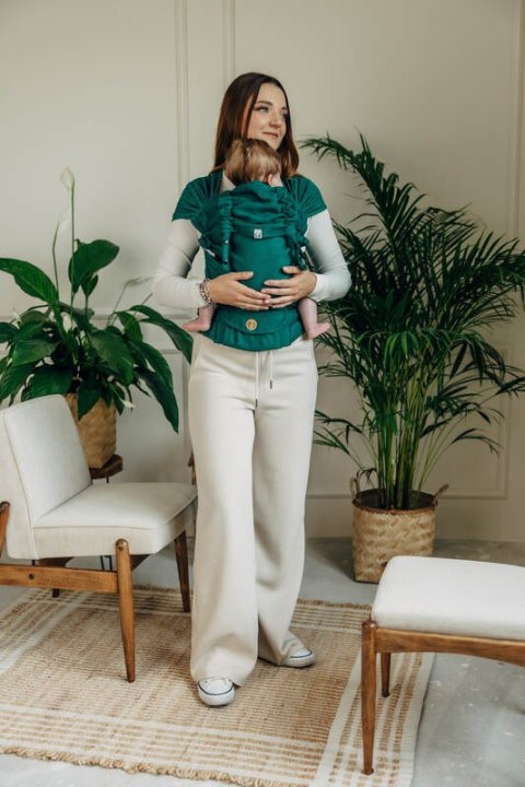 Moje Pierwsze Nosidełko LennyHybrid Half Buckle, splot jodełkowy, 100% bawełna , rozmiar standard - SZMARAGD