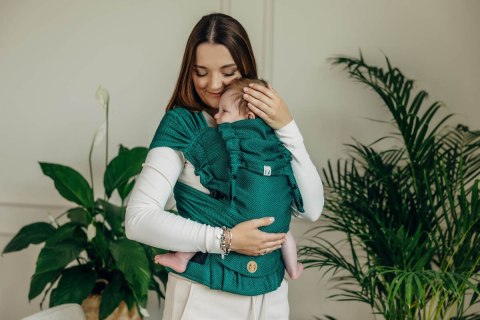 Moje Pierwsze Nosidełko LennyHybrid Half Buckle, splot jodełkowy, 100% bawełna , rozmiar standard - SZMARAGD