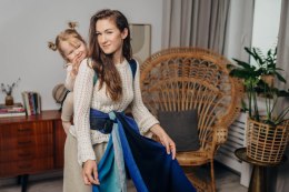 Nosidełko LennyHybrid Half Buckle, splot skośno-krzyżowy, 100% bawełna , rozmiar preschool - AIRGLOW