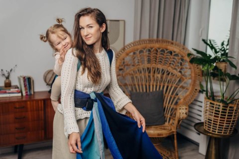 Nosidełko LennyHybrid Half Buckle, splot skośno-krzyżowy, 100% bawełna , rozmiar preschool - AIRGLOW