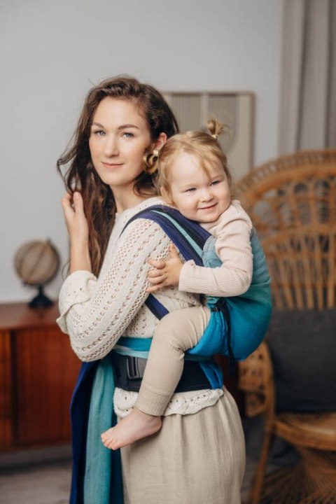 Nosidełko LennyHybrid Half Buckle, splot skośno-krzyżowy, 100% bawełna , rozmiar preschool - AIRGLOW