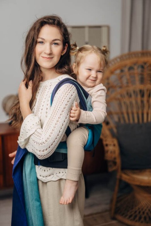 Nosidełko LennyHybrid Half Buckle, splot skośno-krzyżowy, 100% bawełna , rozmiar preschool - AIRGLOW