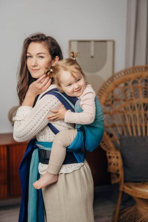 Nosidełko LennyHybrid Half Buckle, splot skośno-krzyżowy, 100% bawełna , rozmiar preschool - AIRGLOW