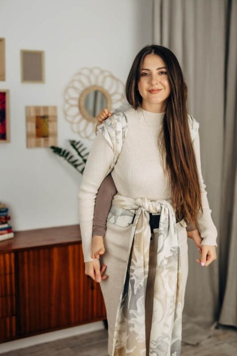 Nosidełko LennyHybrid Half Buckle, splot żakardowy, 100% bawełna, rozmiar preschool - PARK JURAJSKI - ICE DESERT