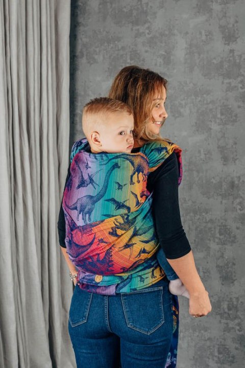 Nosidełko LennyHybrid Half Buckle, splot żakardowy, 100% bawełna, rozmiar preschool - PARK JURAJSKI - NOWA ERA