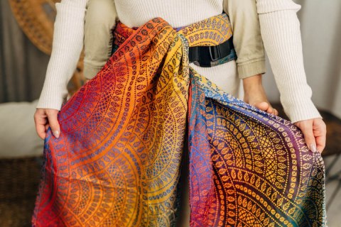 Nosidełko LennyHybrid Half Buckle, splot żakardowy, 100% bawełna , rozmiar preschool - PAWI OGON - BOLERO