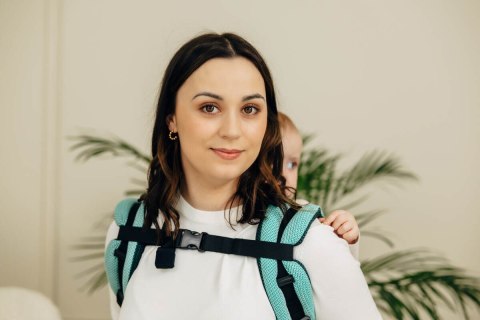 Nosidło Klamrowe Onbuhimo PRO splot jodełkowy (100% bawełna), rozmiar Standard - MAŁA JODEŁKA OMBRE ZIELEŃ