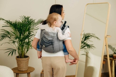 Nosidło Klamrowe Onbuhimo PRO splot jodełkowy (100% bawełna), rozmiar Toddler - MAŁA JODEŁKA OMBRE SZARY