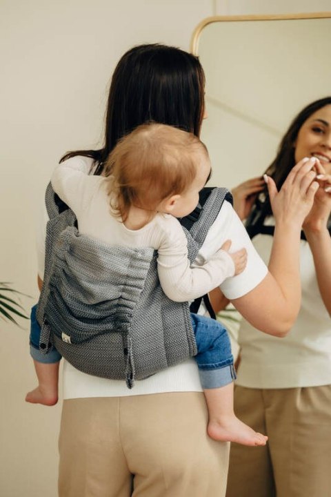 Nosidło Klamrowe Onbuhimo PRO splot jodełkowy (100% bawełna), rozmiar Toddler - MAŁA JODEŁKA OMBRE SZARY