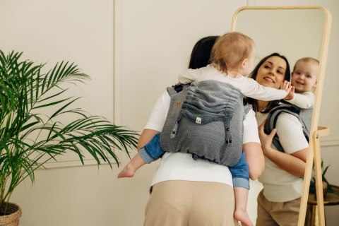 Nosidło Klamrowe Onbuhimo PRO splot jodełkowy (100% bawełna), rozmiar Toddler - MAŁA JODEŁKA OMBRE SZARY