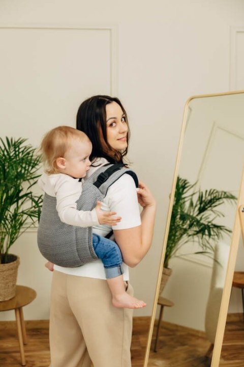 Nosidło Klamrowe Onbuhimo PRO splot jodełkowy (100% bawełna), rozmiar Toddler - MAŁA JODEŁKA OMBRE SZARY