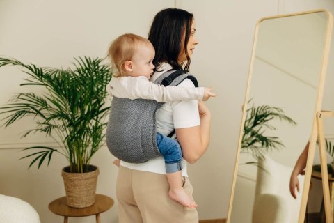 Nosidło Klamrowe Onbuhimo PRO splot jodełkowy (100% bawełna), rozmiar Toddler - MAŁA JODEŁKA OMBRE SZARY