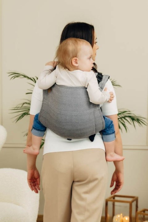 Nosidło Klamrowe Onbuhimo PRO splot jodełkowy (100% bawełna), rozmiar Toddler - MAŁA JODEŁKA OMBRE SZARY