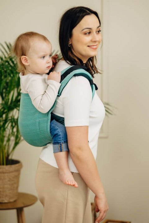 Nosidło Klamrowe Onbuhimo PRO splot jodełkowy (100% bawełna), rozmiar Toddler - MAŁA JODEŁKA OMBRE ZIELEŃ