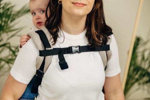 Nosidło Klamrowe Onbuhimo PRO z tkaniny skośno-krzyżowej (100% bawełna), rozmiar Standard - PEANUT BUTTER