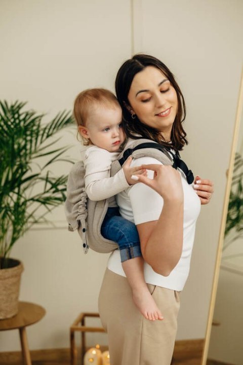 Nosidło Klamrowe Onbuhimo PRO z tkaniny skośno-krzyżowej (100% bawełna), rozmiar Toddler - PEANUT BUTTER