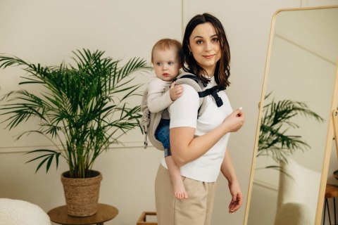 Nosidło Klamrowe Onbuhimo PRO z tkaniny skośno-krzyżowej (100% bawełna), rozmiar Toddler - PEANUT BUTTER