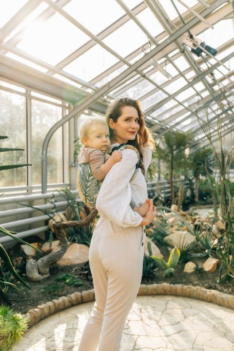 Nosidło Klamrowe Onbuhimo PRO z tkaniny żakardowej (100% bawełna), rozmiar Standard - RAINFOREST - SELVA