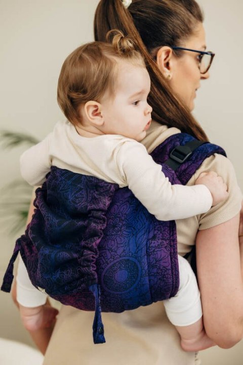 Nosidło Klamrowe Onbuhimo PRO z tkaniny żakardowej (100% bawełna), rozmiar Toddler - DZIKIE WINO - BOUQUET