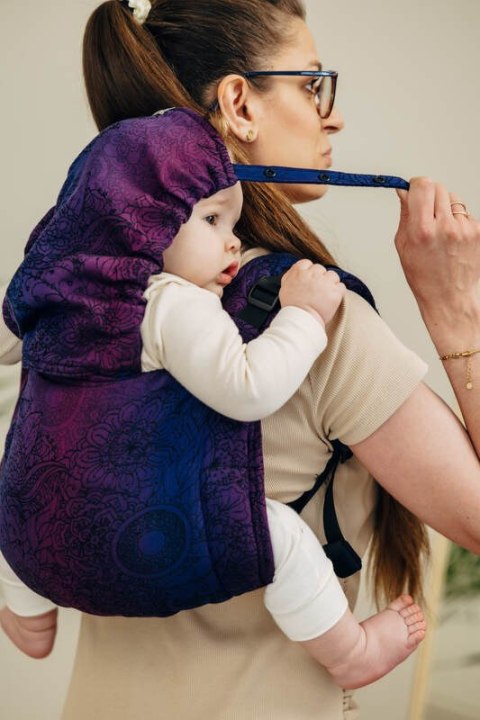 Nosidło Klamrowe Onbuhimo PRO z tkaniny żakardowej (100% bawełna), rozmiar Toddler - DZIKIE WINO - BOUQUET