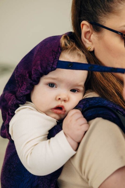 Nosidło Klamrowe Onbuhimo PRO z tkaniny żakardowej (100% bawełna), rozmiar Toddler - DZIKIE WINO - BOUQUET