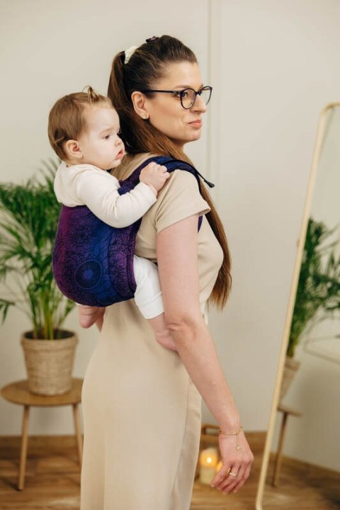 Nosidło Klamrowe Onbuhimo PRO z tkaniny żakardowej (100% bawełna), rozmiar Toddler - DZIKIE WINO - BOUQUET