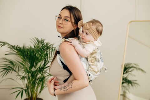 Nosidło Klamrowe Onbuhimo PRO z tkaniny żakardowej (100% bawełna), rozmiar Toddler - PARK JURAJSKI - ICE DESERT