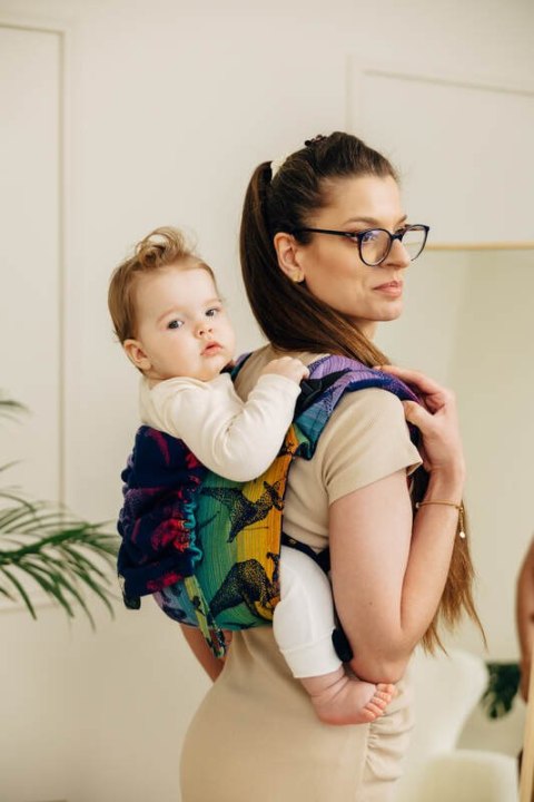 Nosidło Klamrowe Onbuhimo PRO z tkaniny żakardowej (100% bawełna), rozmiar Toddler - PARK JURAJSKI - NOWA ERA