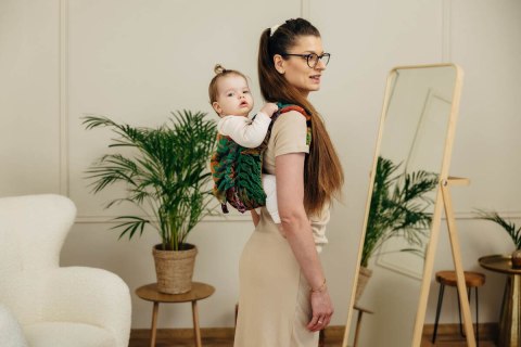 Nosidło Klamrowe Onbuhimo PRO z tkaniny żakardowej (100% bawełna), rozmiar Toddler - RAINFOREST - DIVERSE