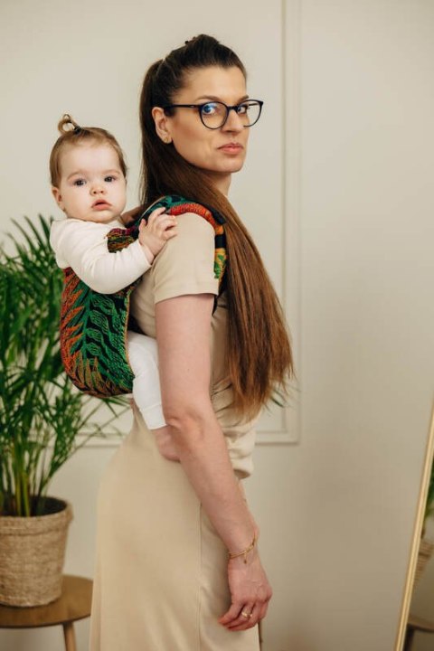 Nosidło Klamrowe Onbuhimo PRO z tkaniny żakardowej (100% bawełna), rozmiar Toddler - RAINFOREST - DIVERSE