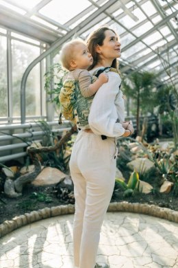 Nosidło Klamrowe Onbuhimo PRO z tkaniny żakardowej (100% bawełna), rozmiar Toddler - RAINFOREST - SELVA