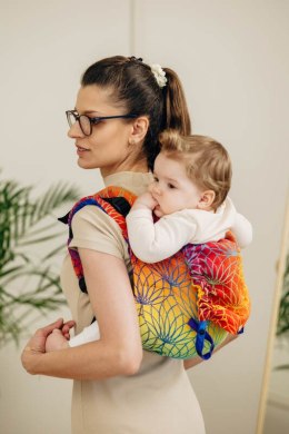 Nosidło Klamrowe Onbuhimo PRO z tkaniny żakardowej (100% bawełna), rozmiar Toddler - TĘCZOWY LOTOS