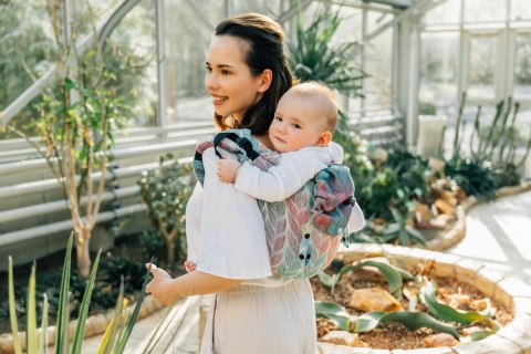 Nosidło Klamrowe Onbuhimo PRO z tkaniny żakardowej (100% bawełna), rozmiar Toddler - ZAPLĄTANI - PLAIT