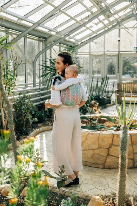 Nosidło Klamrowe Onbuhimo PRO z tkaniny żakardowej (100% bawełna), rozmiar Toddler - ZAPLĄTANI - PLAIT