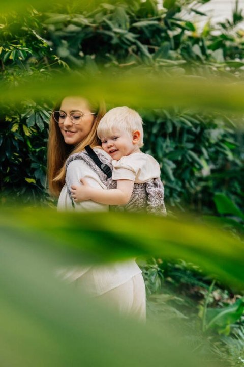 Nosidło Klamrowe Onbuhimo PRO z tkaniny żakardowej (100% wiskoza bambusowa), rozmiar Standard - WOLNY DUCH - GAJUSZ