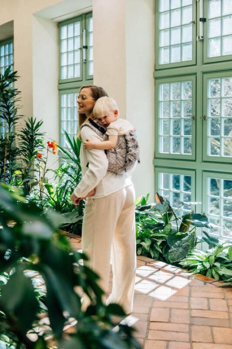 Nosidło Klamrowe Onbuhimo PRO z tkaniny żakardowej (100% wiskoza bambusowa), rozmiar Standard - WOLNY DUCH - GAJUSZ