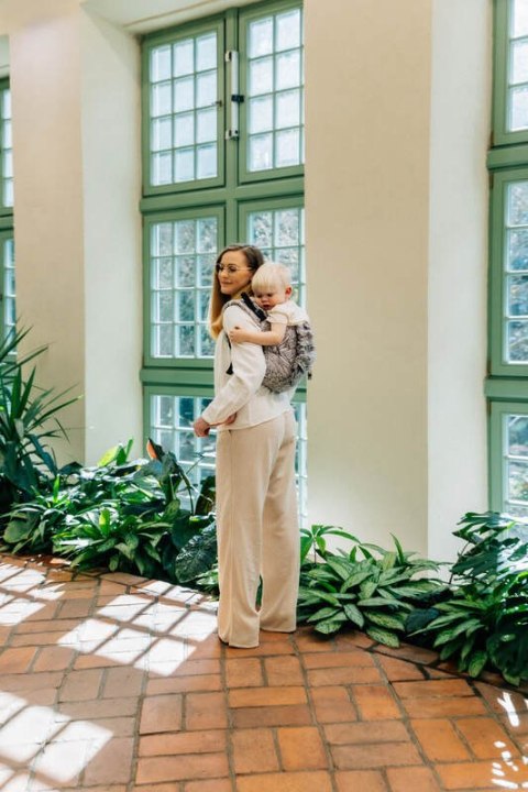 Nosidło Klamrowe Onbuhimo PRO z tkaniny żakardowej (100% wiskoza bambusowa), rozmiar Standard - WOLNY DUCH - GAJUSZ