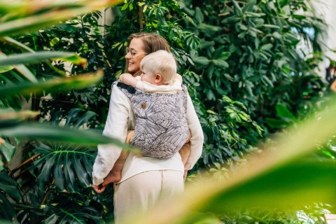 Nosidło Klamrowe Onbuhimo PRO z tkaniny żakardowej (100% wiskoza bambusowa), rozmiar Standard - WOLNY DUCH - GAJUSZ