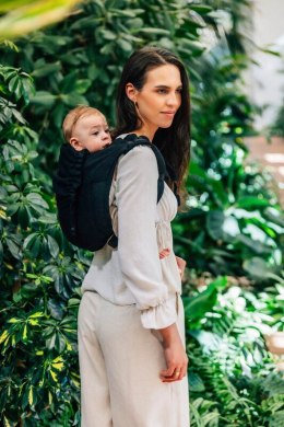 Nosidło Klamrowe Onbuhimo PRO z tkaniny żakardowej (59% bawełna, 41% wełna merino), rozmiar Toddler - PAWI OGON - PITCH BLACK