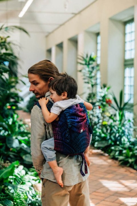 Nosidło Klamrowe Onbuhimo PRO z tkaniny żakardowej (60% bawełna, 28% wełna merino, 8% jedwab, 4% kaszmir), rozmiar Toddler - PAW