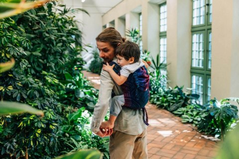 Nosidło Klamrowe Onbuhimo PRO z tkaniny żakardowej (60% bawełna, 28% wełna merino, 8% jedwab, 4% kaszmir), rozmiar Toddler - PAW