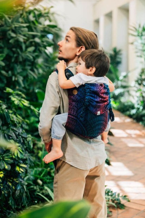 Nosidło Klamrowe Onbuhimo PRO z tkaniny żakardowej (60% bawełna, 28% wełna merino, 8% jedwab, 4% kaszmir), rozmiar Toddler - PAW