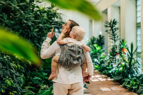 Nosidło Klamrowe Onbuhimo PRO z tkaniny żakardowej (63% Bawełna, 37% Jedwab), rozmiar standard - SZKICE NATURY - EPIC