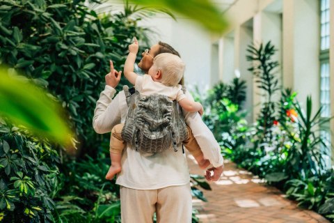 Nosidło Klamrowe Onbuhimo PRO z tkaniny żakardowej (63% Bawełna, 37% Jedwab), rozmiar standard - SZKICE NATURY - EPIC