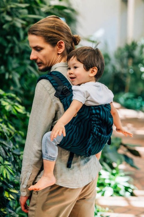 Nosidło Klamrowe Onbuhimo PRO z tkaniny żakardowej (63% bawełna, 37% wełna merino), rozmiar Standard - ZEBRA - SAVANNA